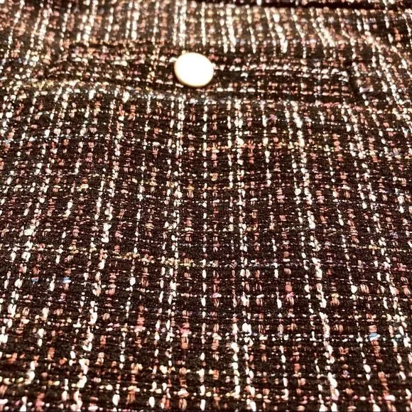 Loft Shift Skirt Sz 8 Boucle Multicolor Skirt 2 Front pockets - Picture 2 of 7